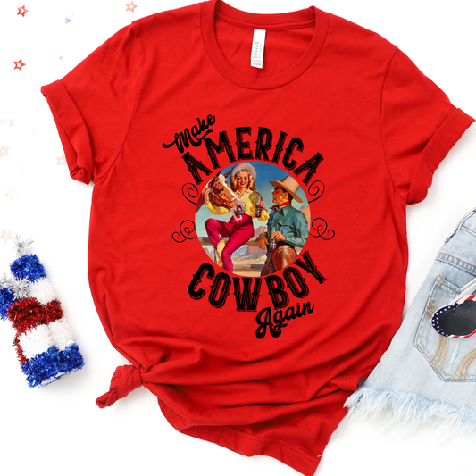 Make America Cowboy Red Graphic Tee