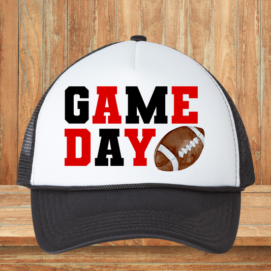 Game Day Black and Red Hat
