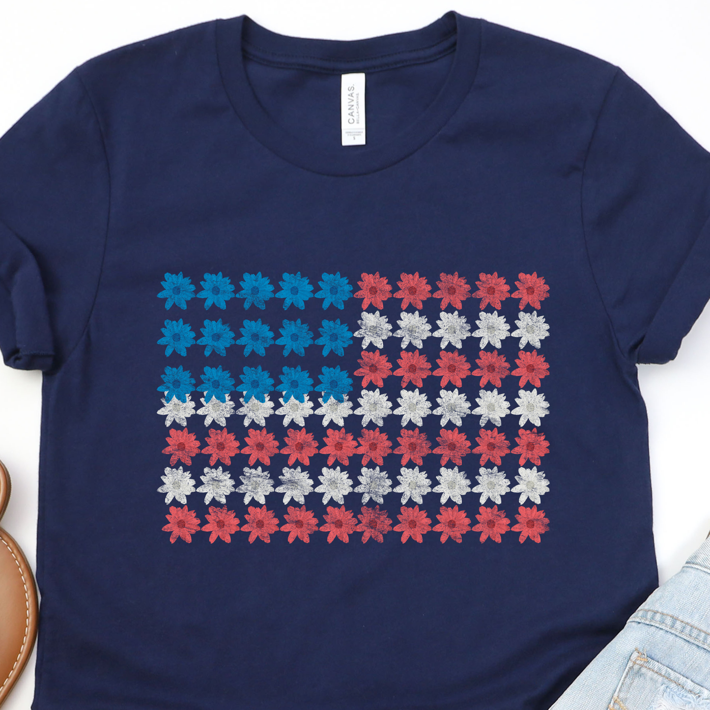 Floral Flag Graphic Tee