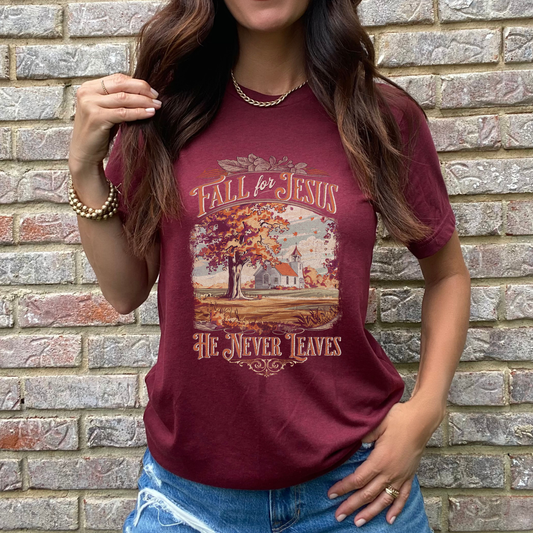 He Never Leaves Graphic Tee