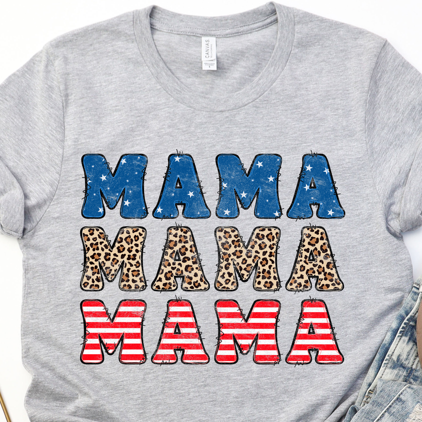 American Mama Grey Graphic Tee