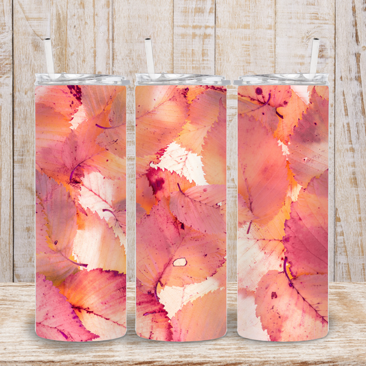 Pink Leaf  Tumbler