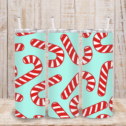 Blue Candy Canes Tumbler