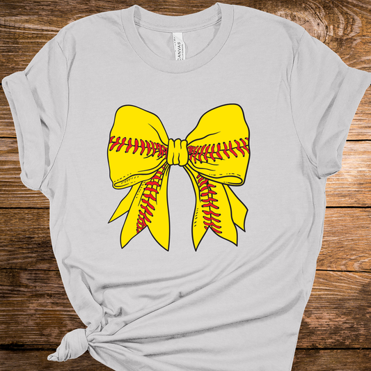 Softball Bow Graphic Tee