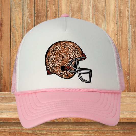 Leopard Print Helmet Hat