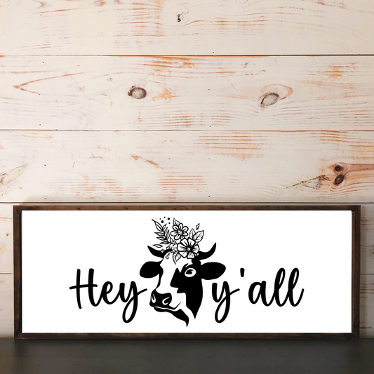 Hey Y'all - 12" x 8" Wood Print