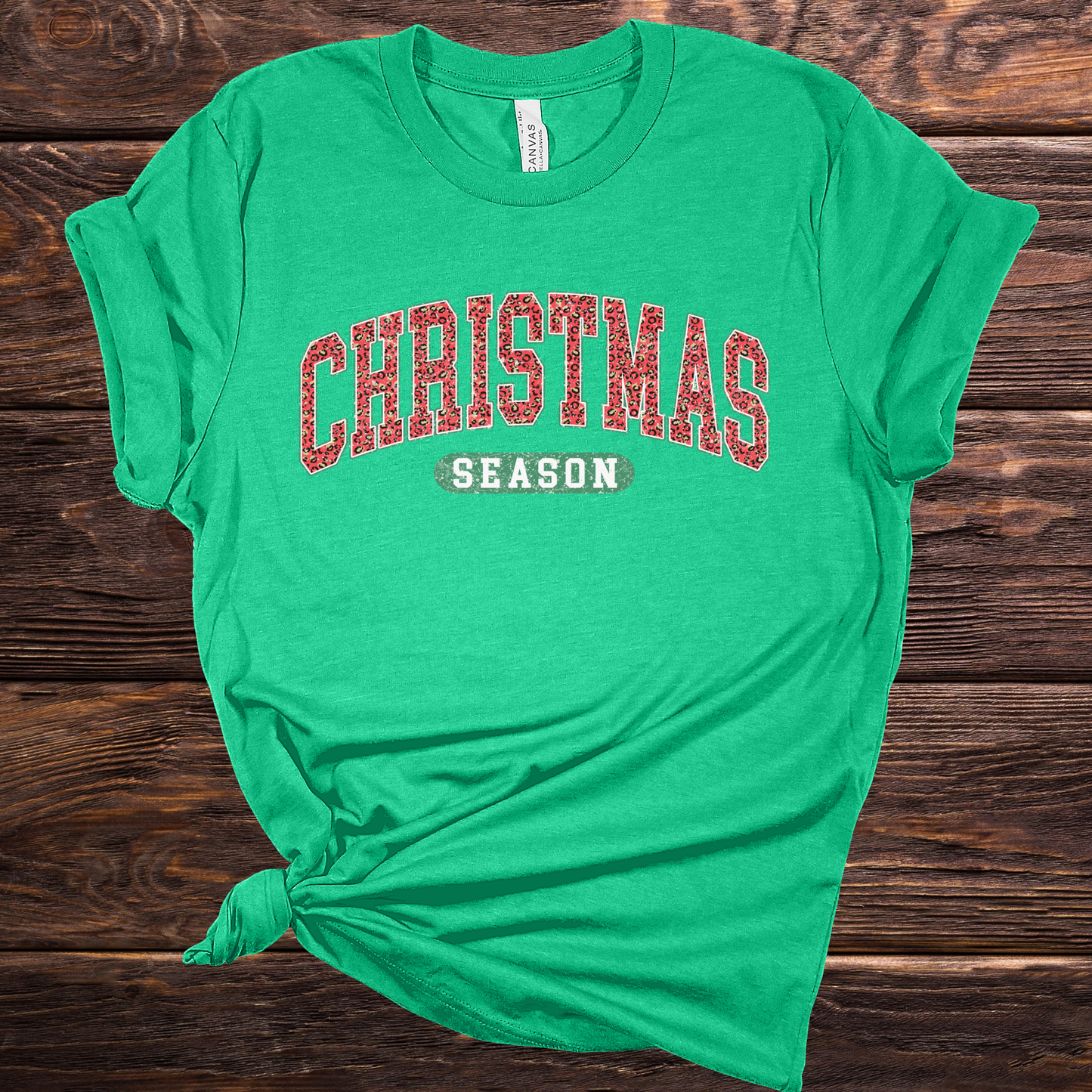Christmas Season Leopard Print Graphic Tee
