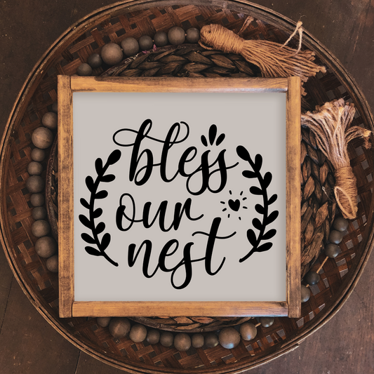 Bless Our Nest - 12x12 Wood Print