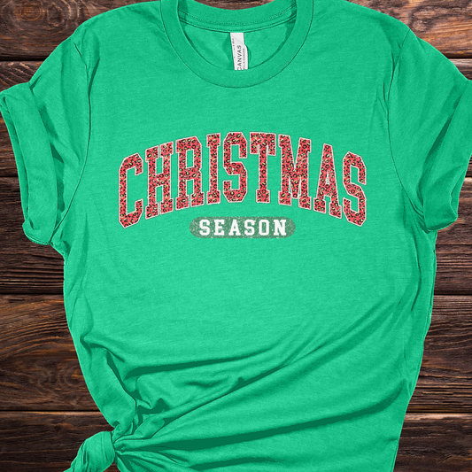 Christmas Season Leopard Print Graphic Tee