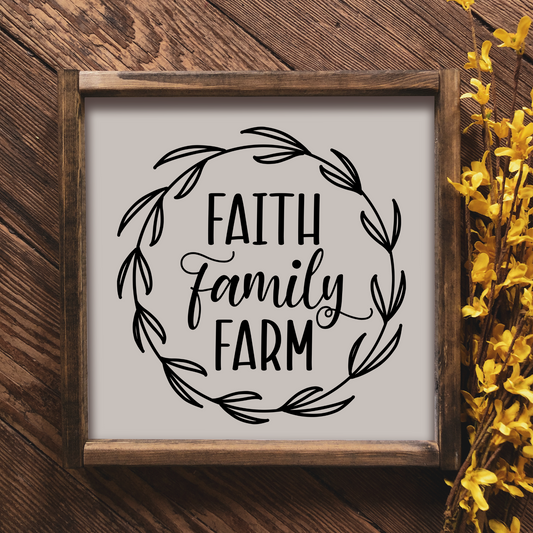 Faith Family Farm - 12x12 Wood Print