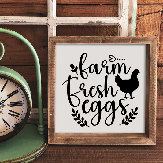Farm Fresh Eggs - 12x12 Wood Print