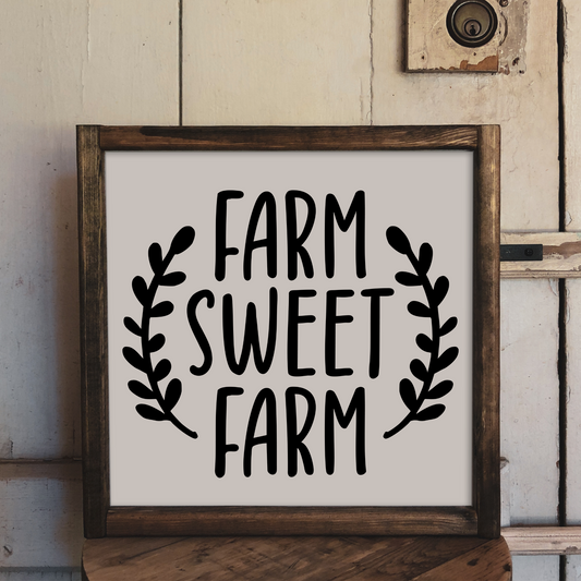 Farm Sweet Farm - 12x12 Wood Print