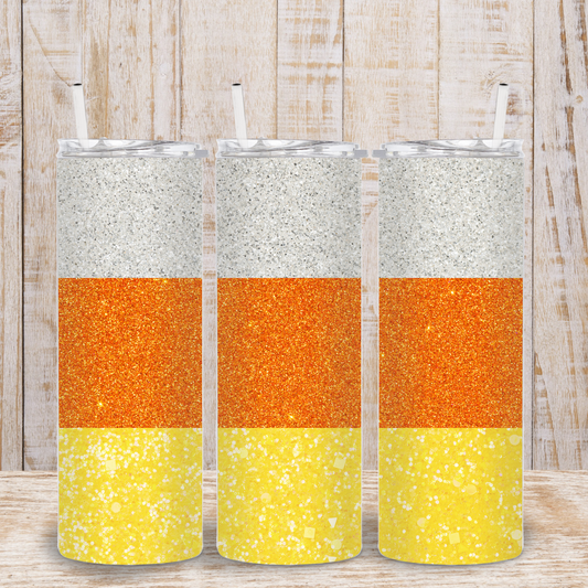 Candy Corn Glitter Tumbler
