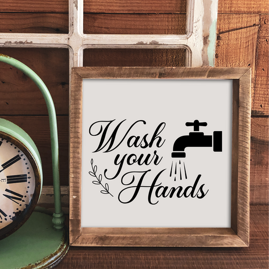Wash Your Hands - 12x12 Wood Print