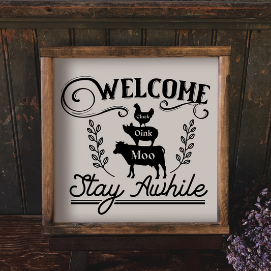 Stay Awhile - 12x12 Wood Print