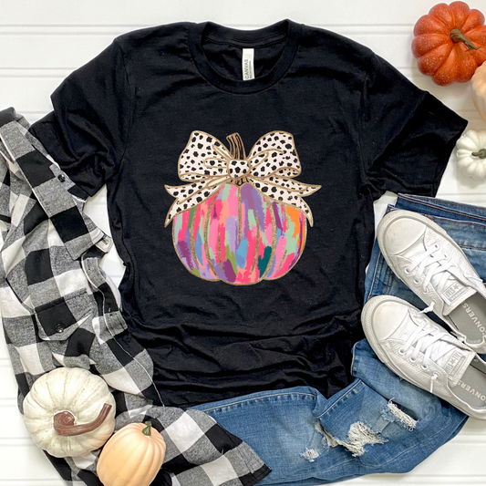 Paint Stroke Pumpkin Black Graphic Tee
