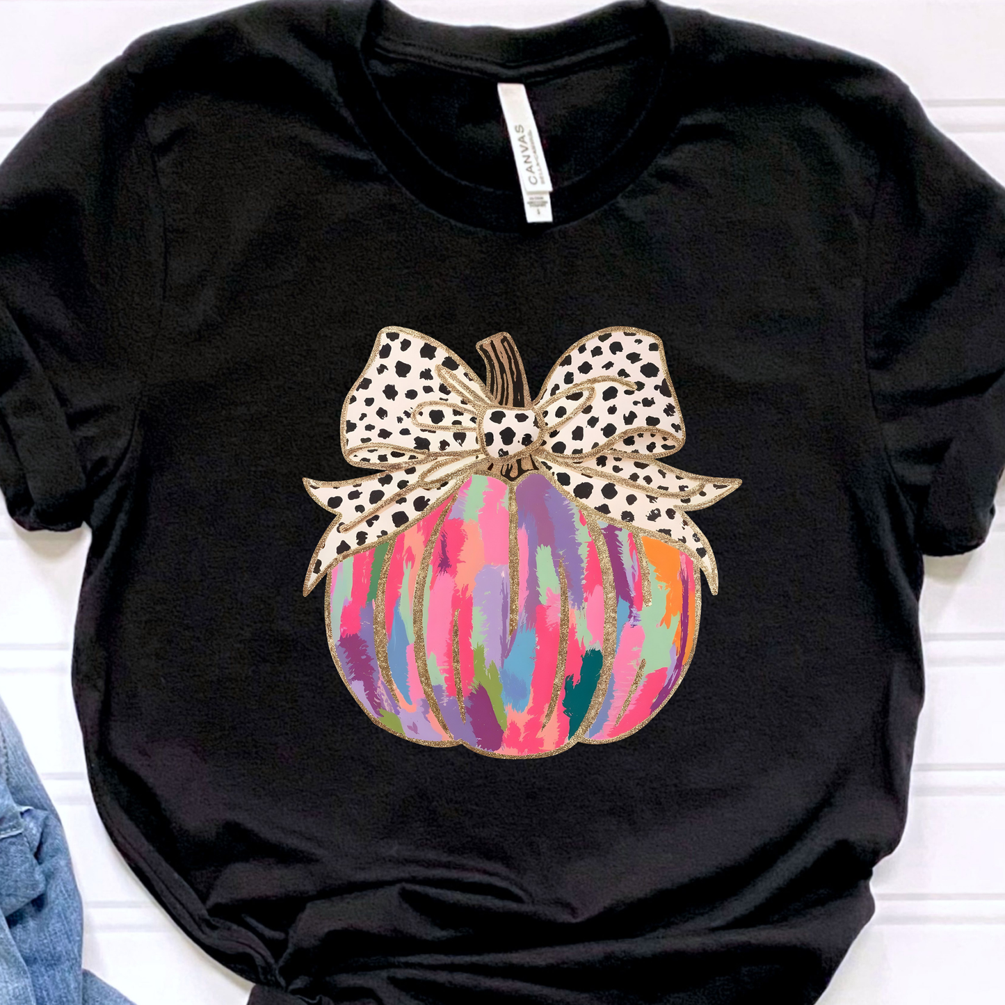 Paint Stroke Pumpkin Black Graphic Tee