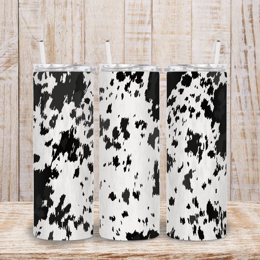 Black and White Cow Print Tumbler