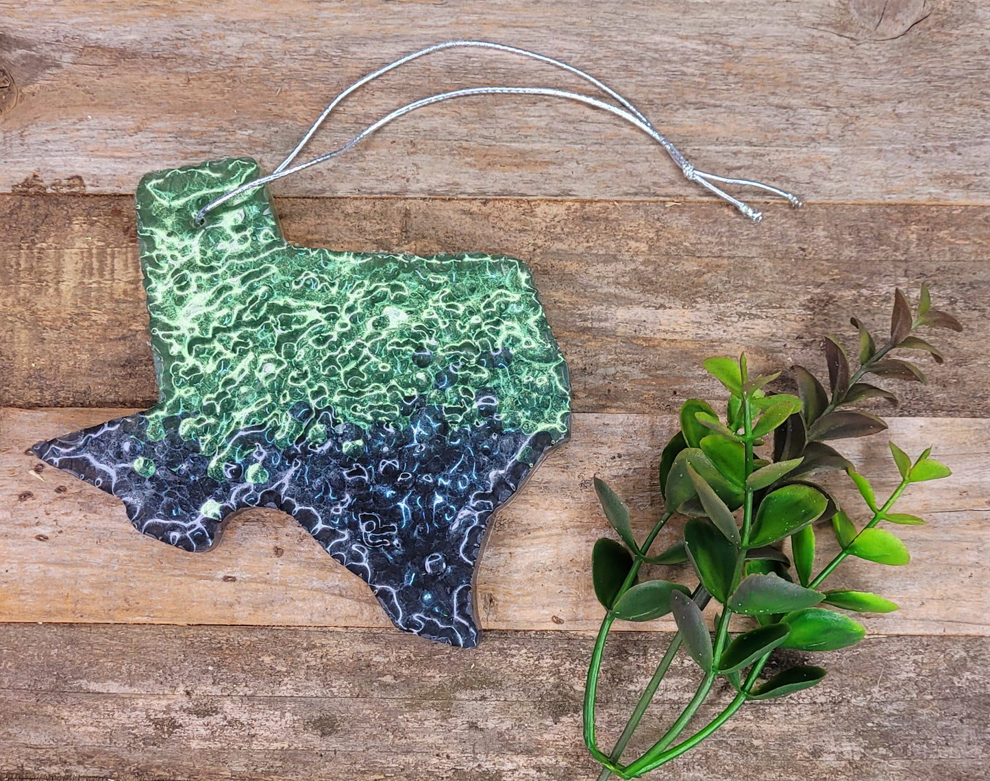 Green and Black Texas Ombre Car Freshie