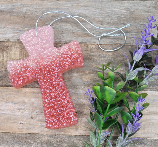 Pink Ombre Cross Car Freshie