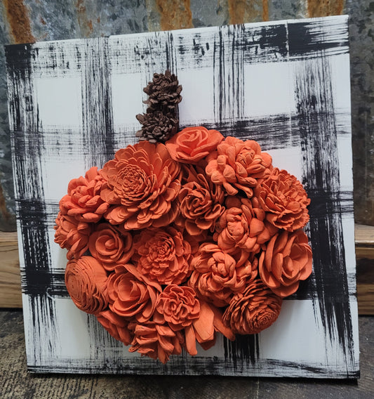 Wood Flower Pumpkin Board Craft Kit