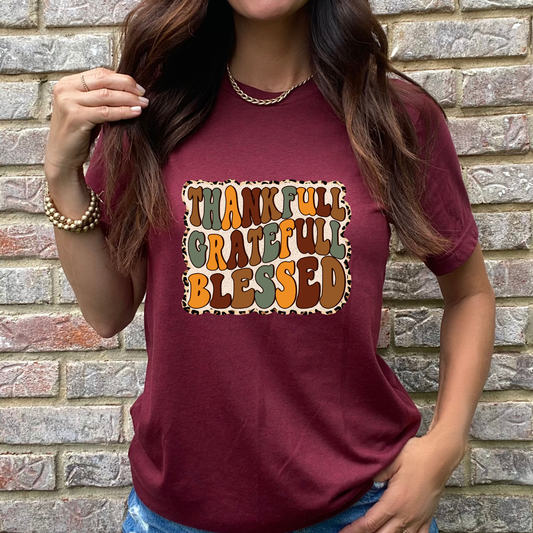 Thankful Grateful Blessed Graphic Tee