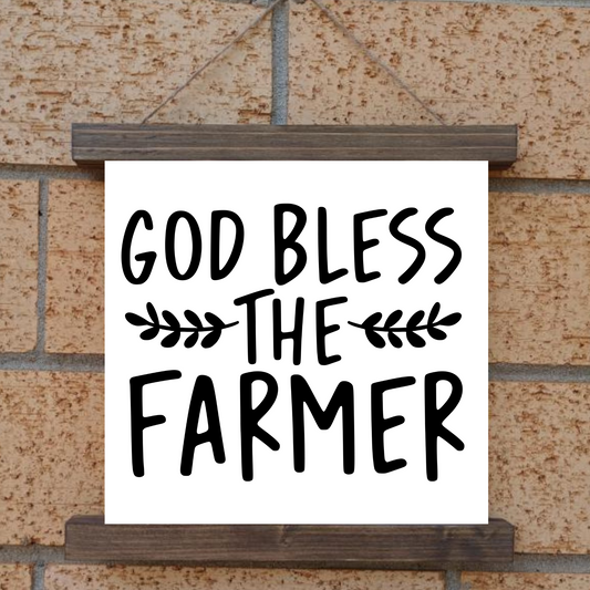 God Bless The Farmer Hanging Canvas