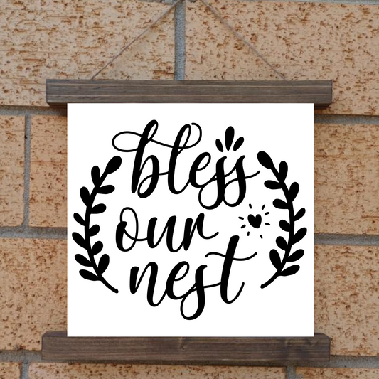 Bless Our Nest Hanging Canvas