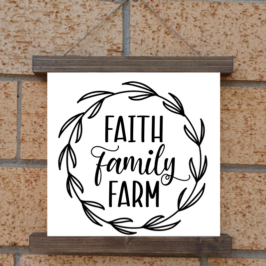 Faith Family Farm Hanging Canvas