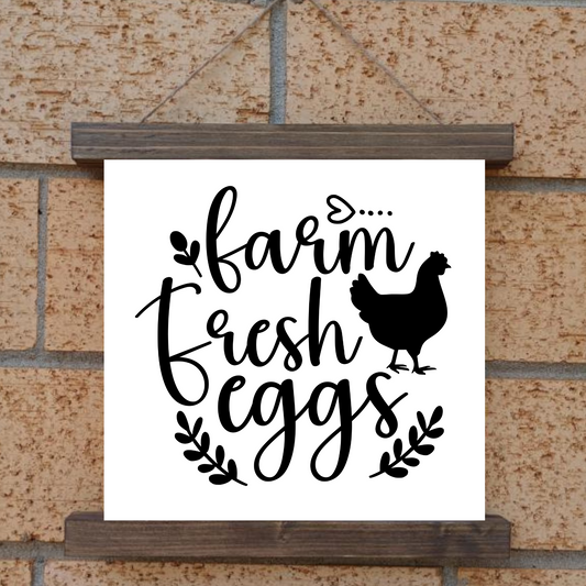 Farm Fresh Eggs Hanging Canvas