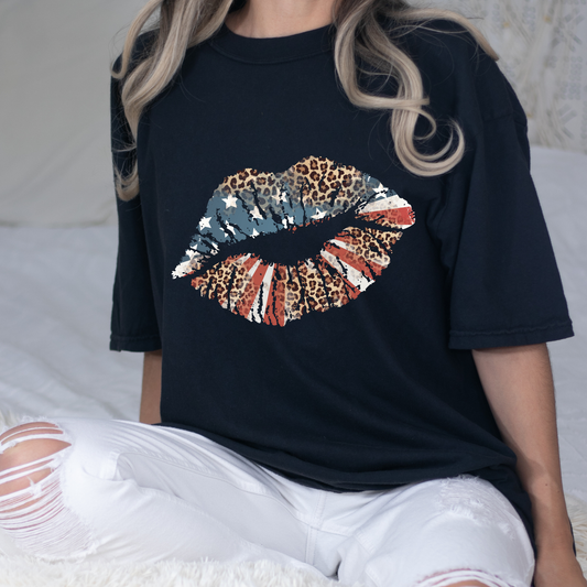 Flag Kiss Graphic Tee