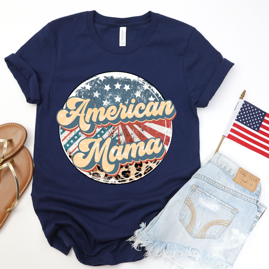 American Mama Distressed Graphic Tee