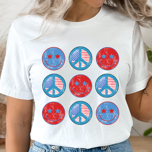 Smileys and Peace Graphic Tee