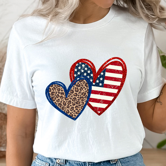 Patriotic Hearts Graphic Tee