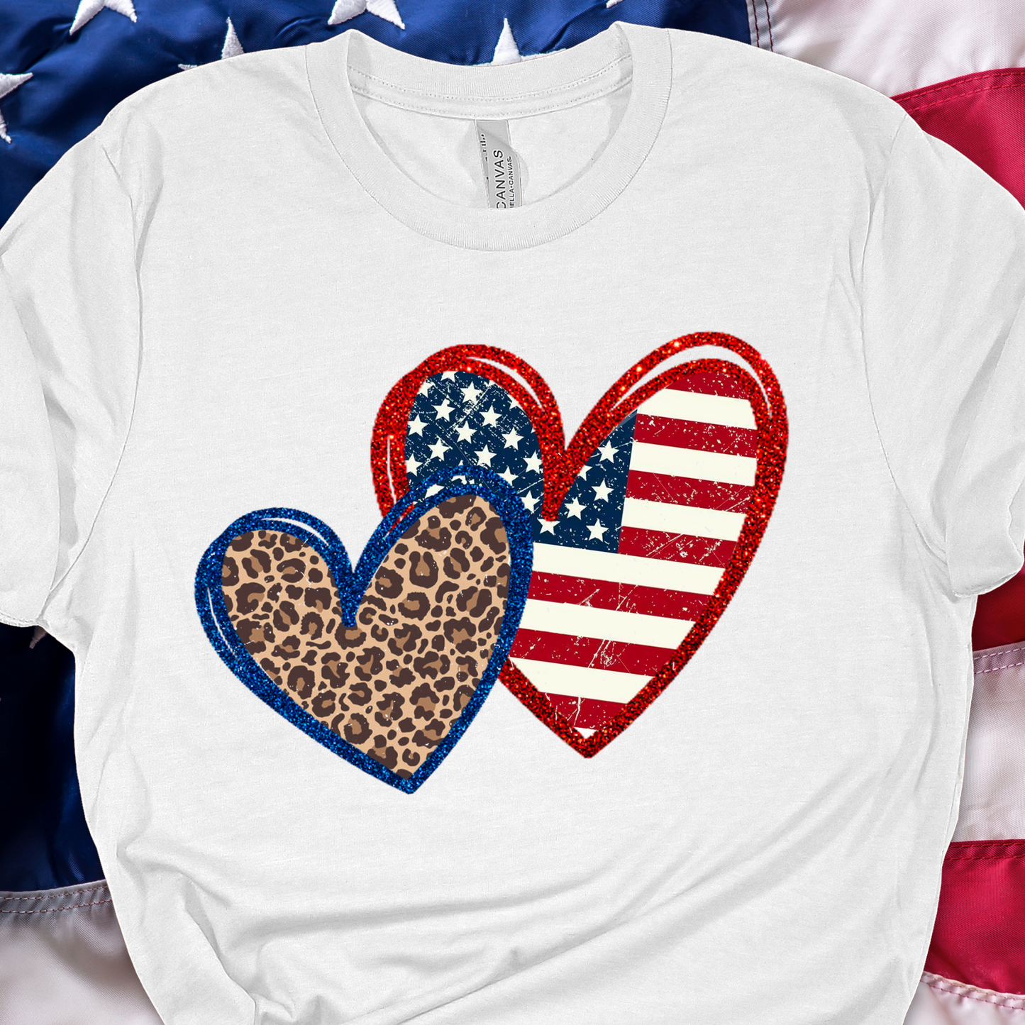 Patriotic Hearts Graphic Tee