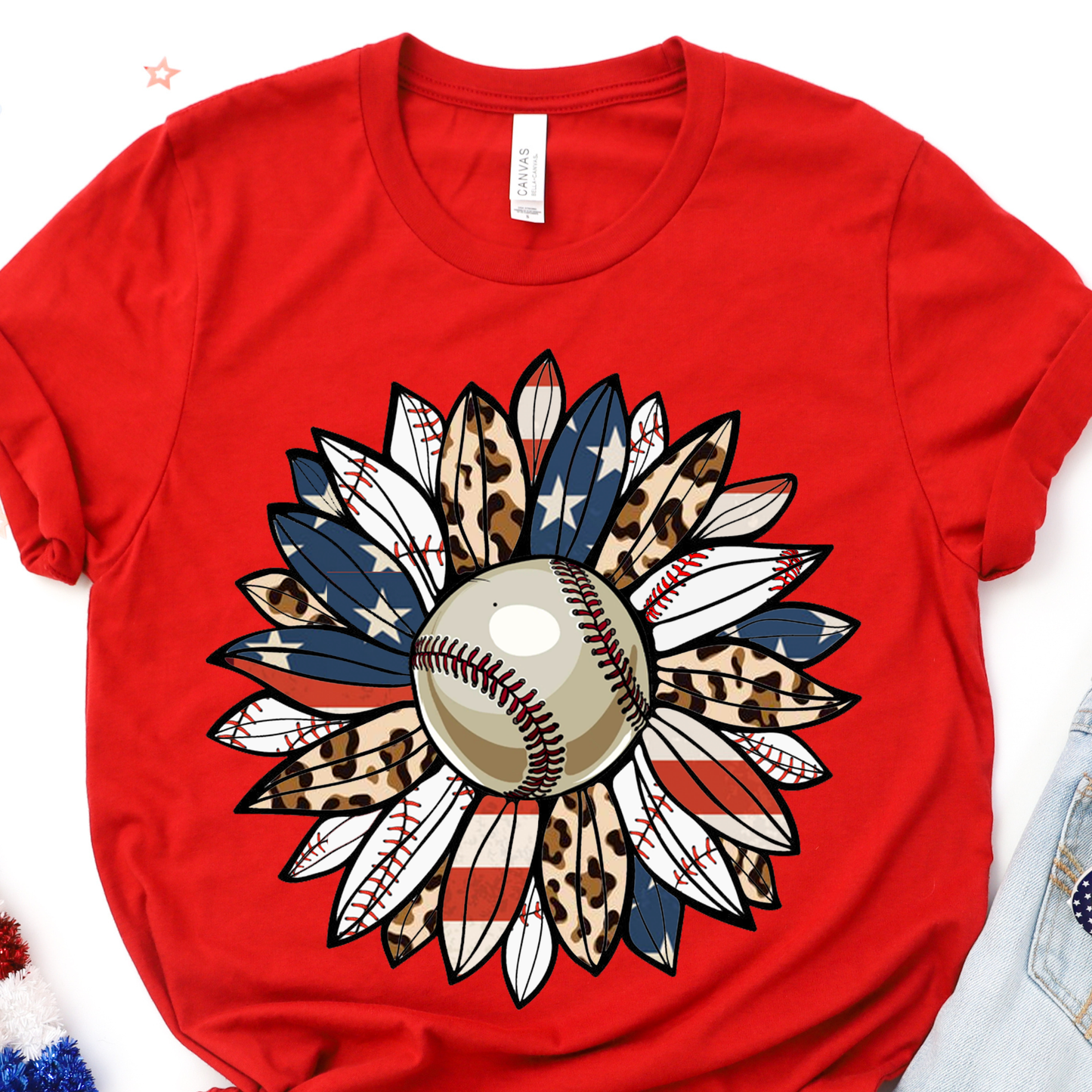 Patriotic Flower Graphic Tee