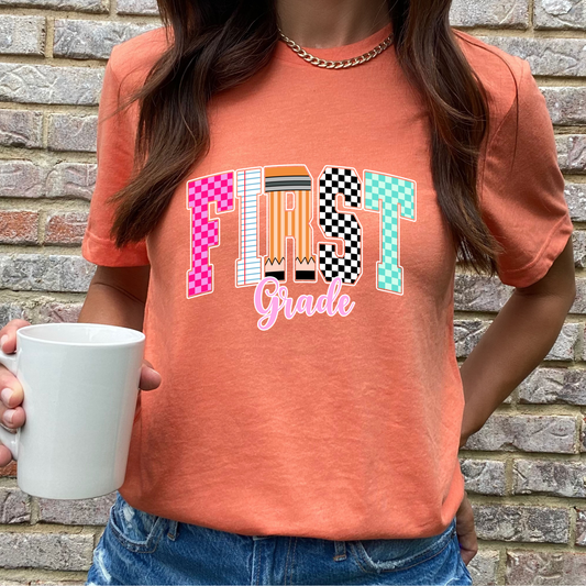 Back to School First Grade Graphic Tee