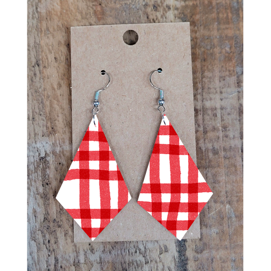 Red Plaid Earrings