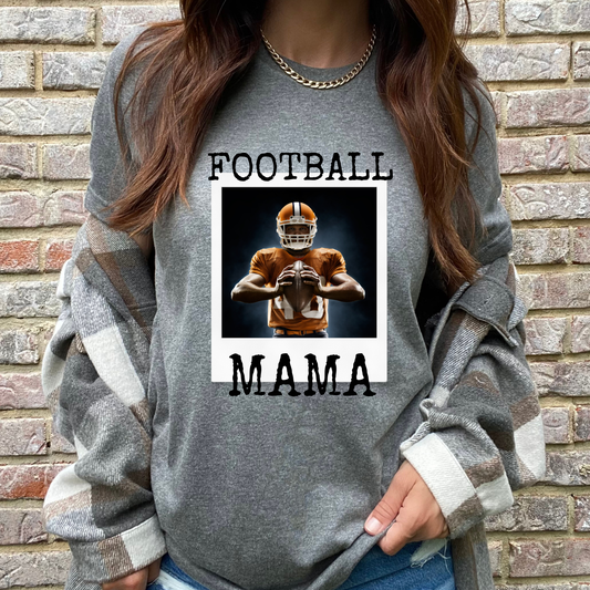 Custom Sports Photo Football Mama Graphic Tee