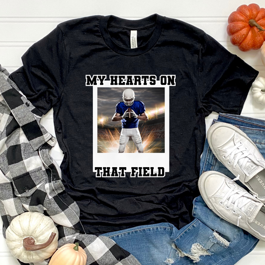 Custom My Heart is on that Field Graphic Tee