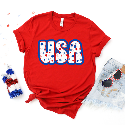 White Star USA Red Graphic Tee