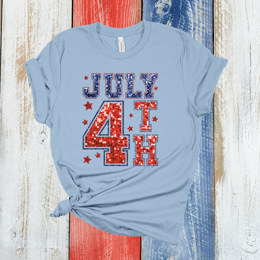 July 4th Blue Graphic Tee