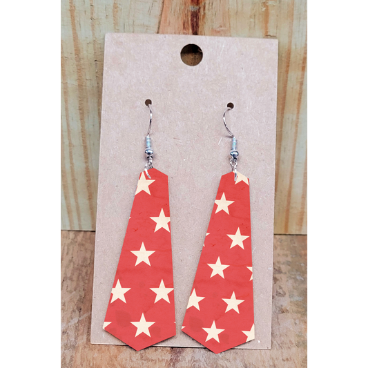 Red and White Stars Earrings