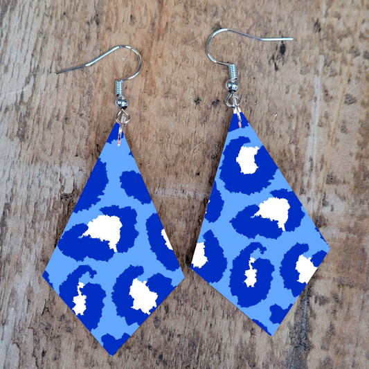 Blue Leopard Earrings