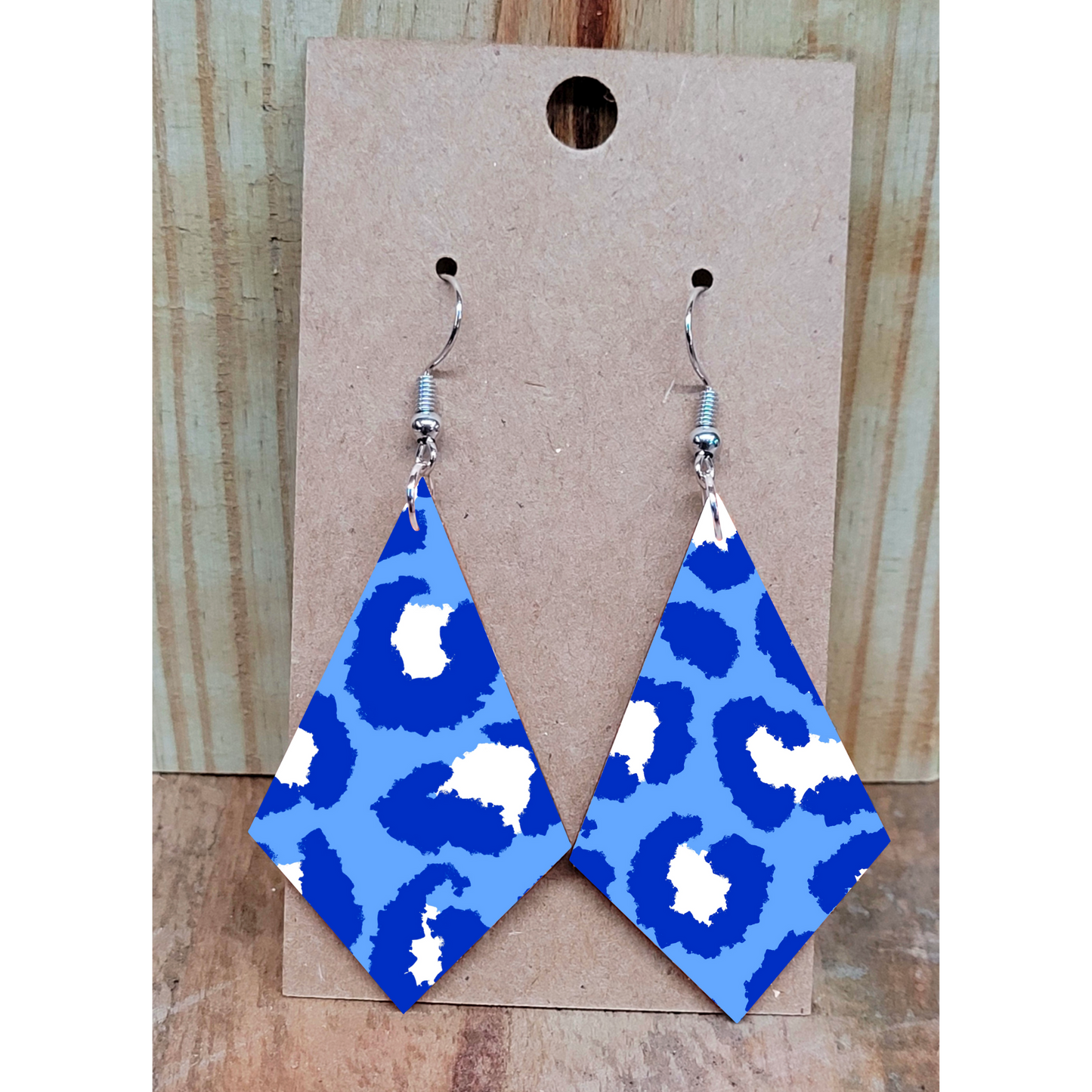 Blue Leopard Earrings