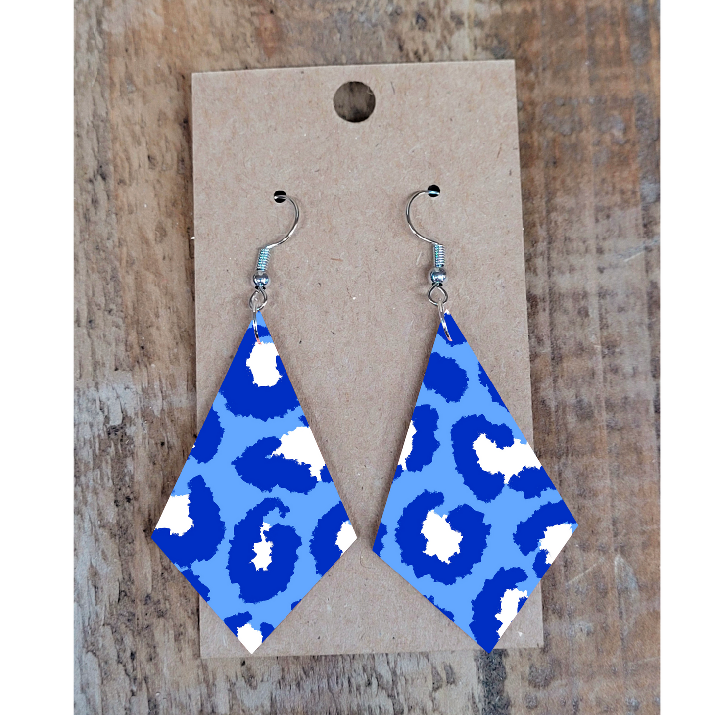 Blue Leopard Earrings