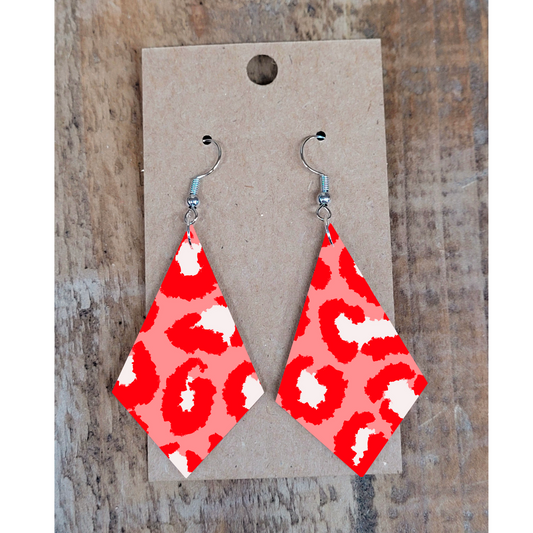 Red Leopard Earrings