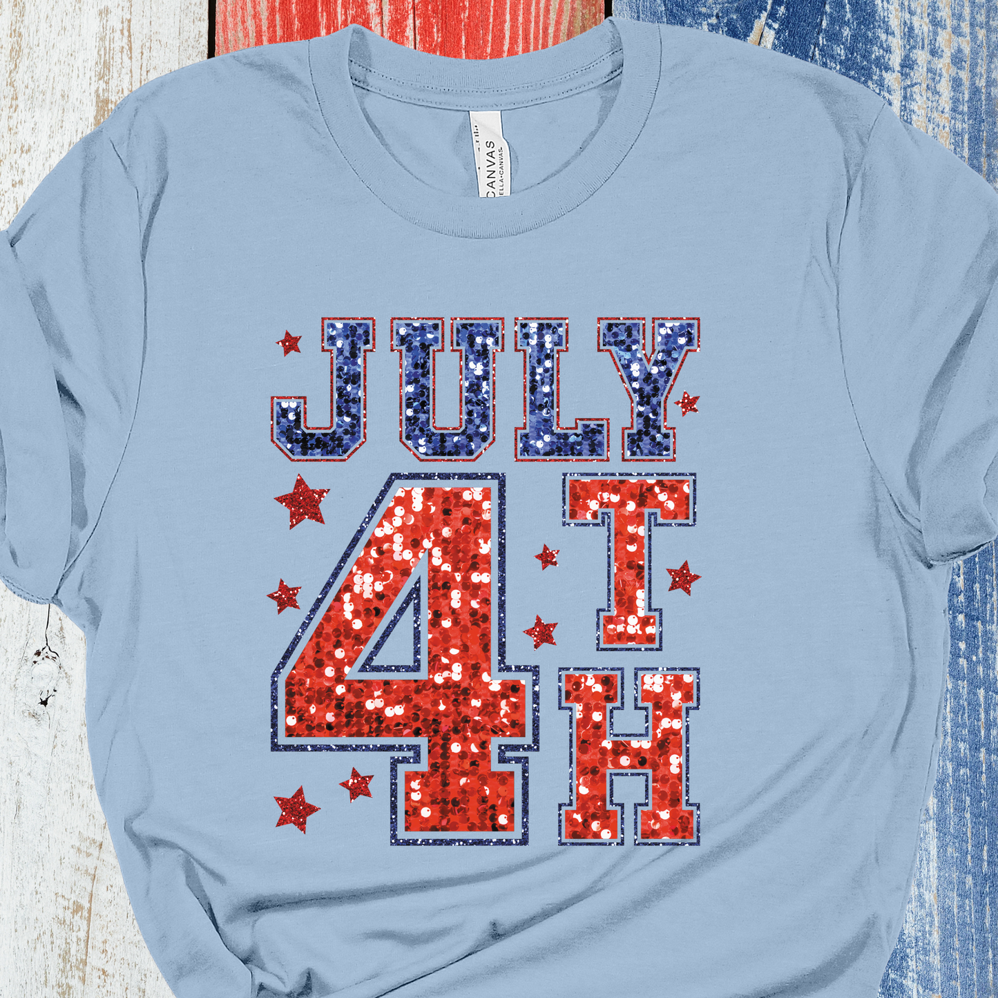 July 4th Blue Graphic Tee
