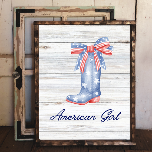 American Girl - 8" x 10" Wood Print