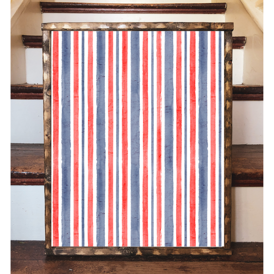 Red, White, and Blue - 8" x 10" Wood Print